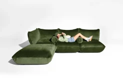 Puff Rolster Pillow Velvet Sierkussen, groen, 65x24 cm
