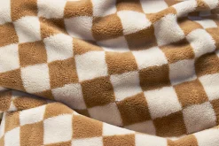 Square Pillow Teddy Kussen gemaakt van superzachte teddystof, bruin, 50x50 cm