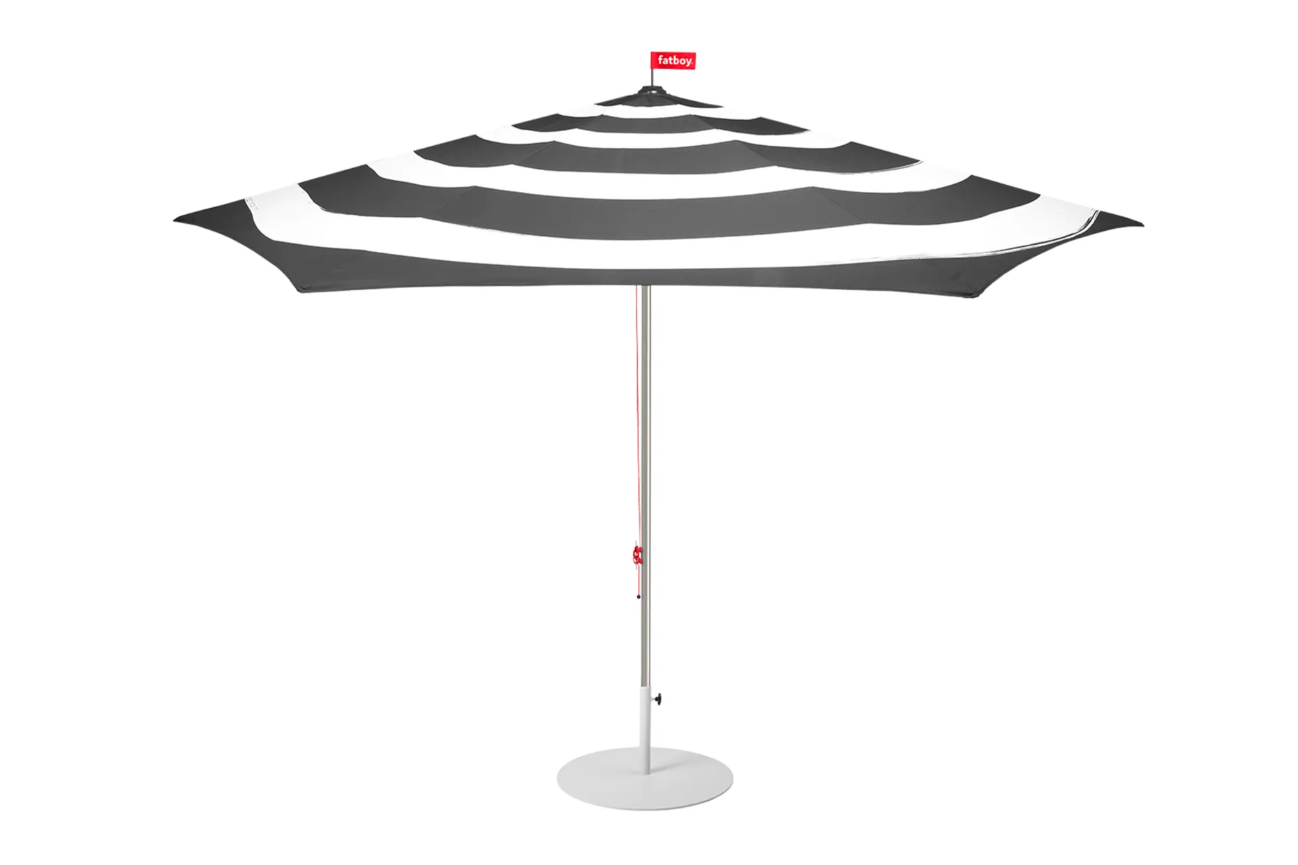 Stripesol + Base Light Grey Parasol met voet, 350x350x280 cm