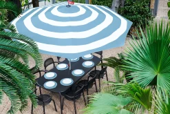 Stripesol + Base Light Grey Parasol met voet, 350x350x280 cm