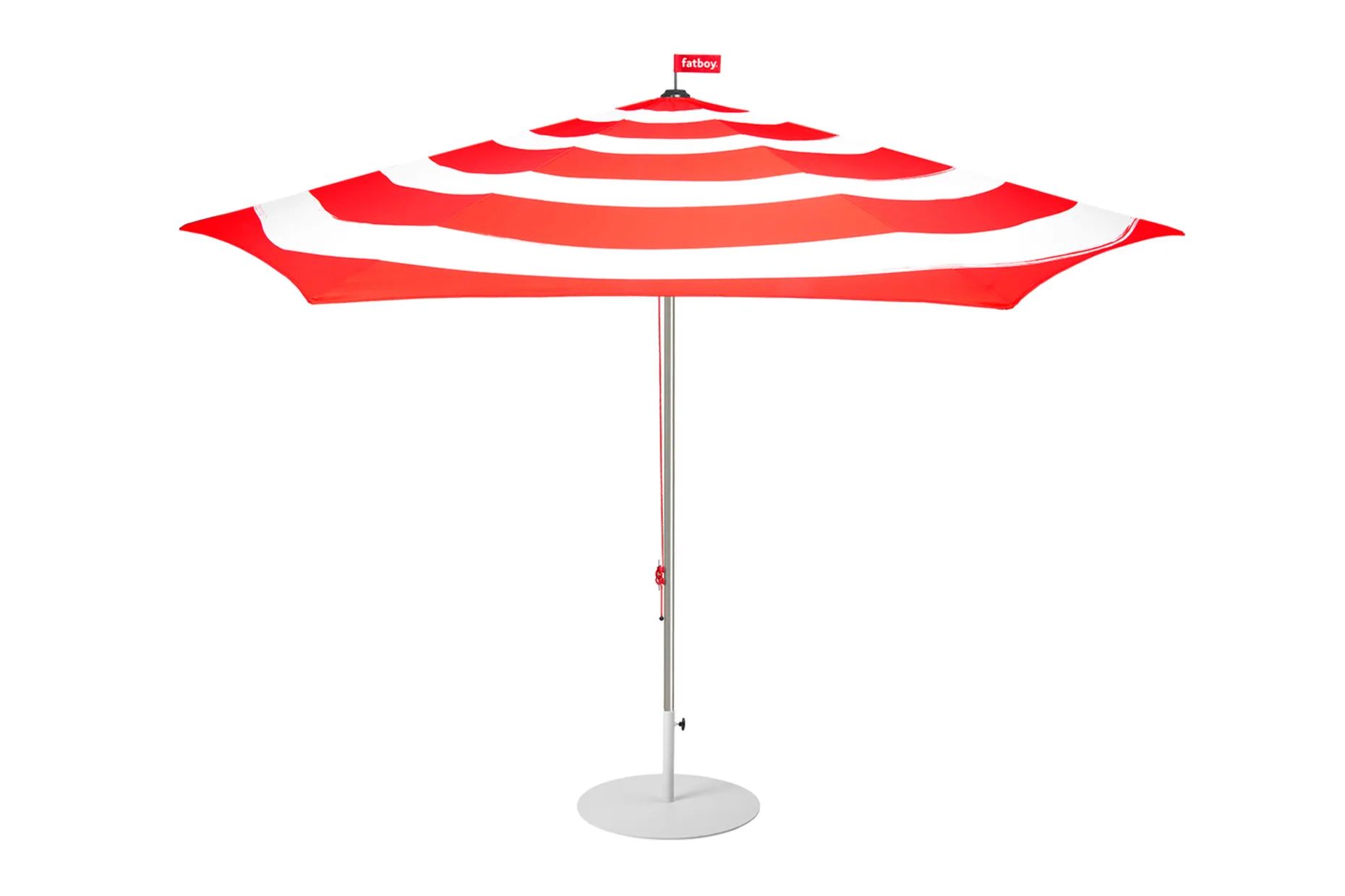 Stripesol + Base Light Grey Parasol met voet, 350x350x280 cm