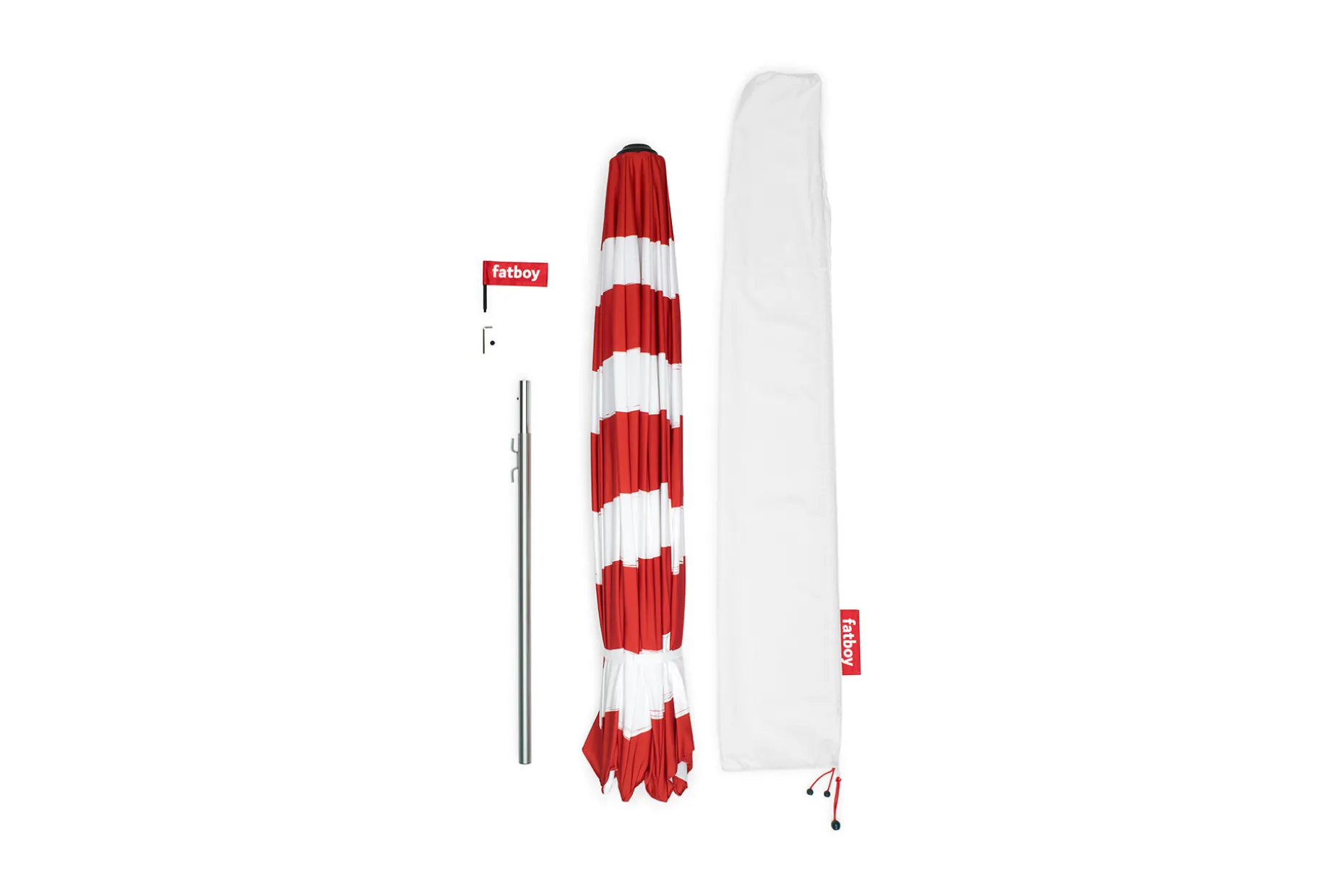 Stripesol 350 cm Parasol, rood, 350x350x280 cm