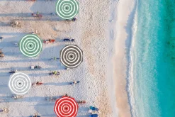 Stripesol 350 cm Parasol, rood, 350x350x280 cm
