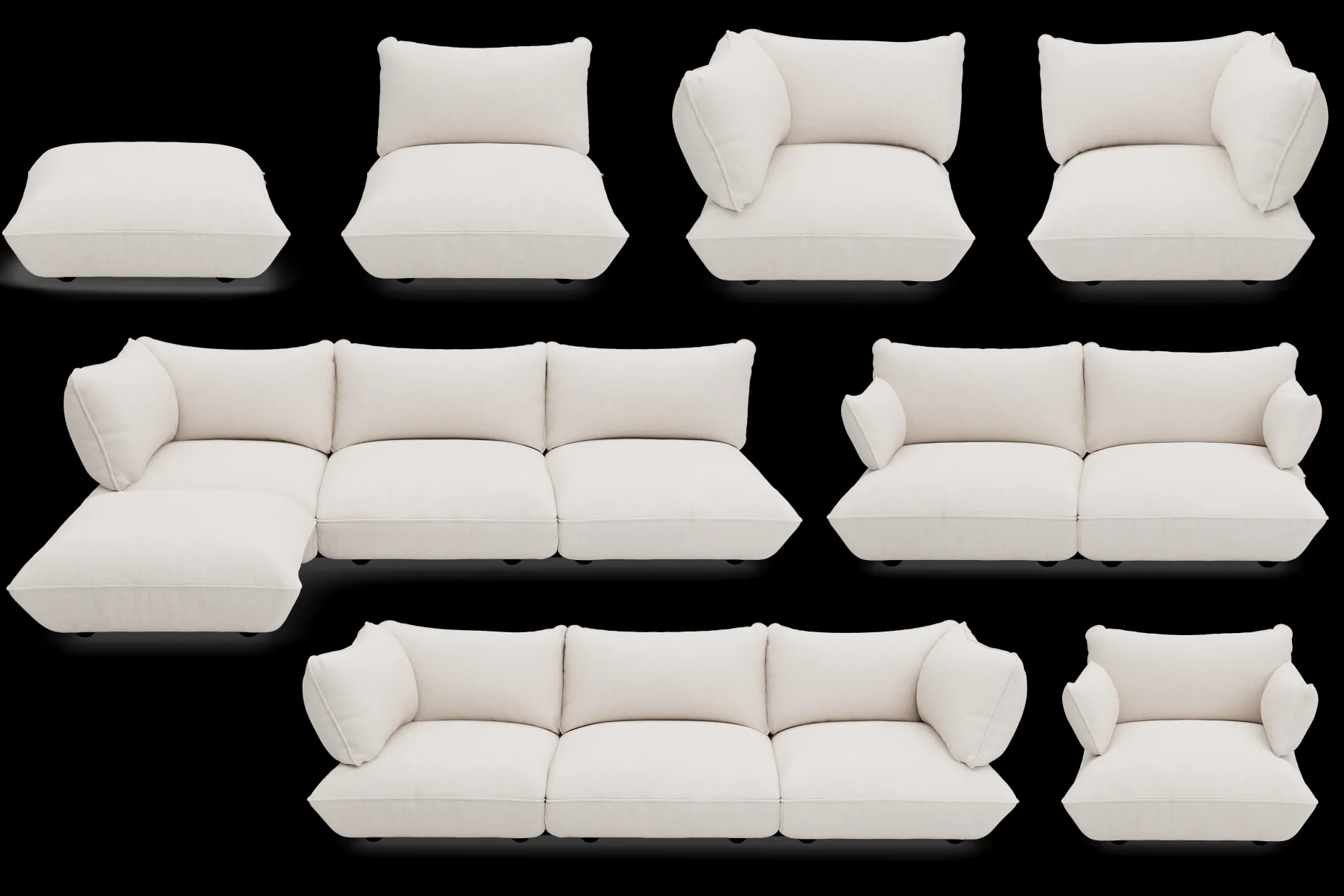 Sumo Armrest Boucle Armleuning, beige, 65x25x35 cm