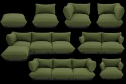 Sumo Armrest Boucle Armleuning, groen, 65x25x35 cm