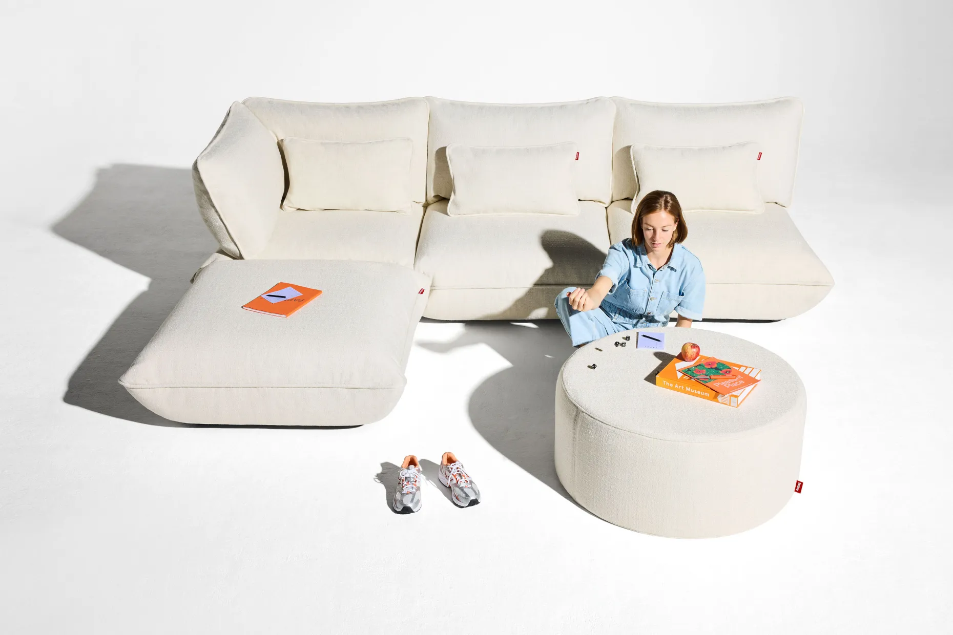 Sumo Corner Seat Boucle Corner Seat, beige, 108x108x90 cm