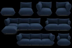 Sumo Corner Seat Right Cord Corner Seat, blauw, 108x108x90 cm