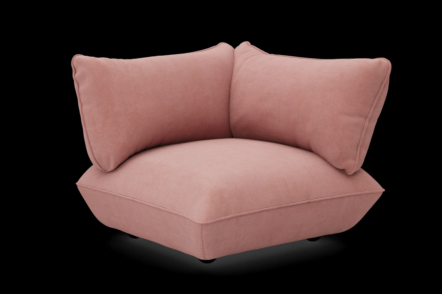 Sumo Corner Seat Right Cord Corner Seat, roze, 108x108x90 cm