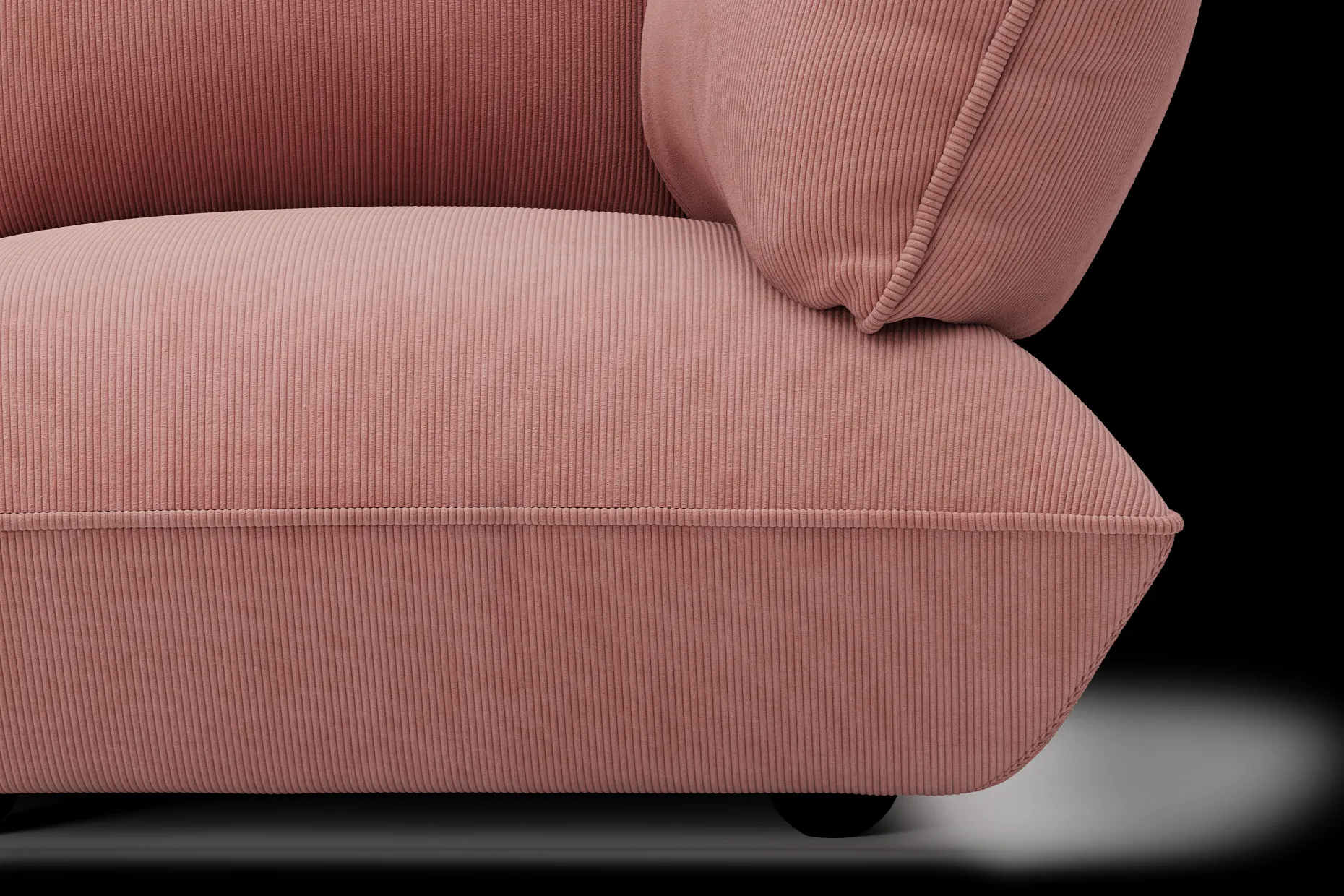 Sumo Corner Seat Right Cord Corner Seat, roze, 108x108x90 cm
