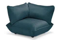 Sumo Corner Seat Velvet Corner Seat, blauw, 108x108x90 cm