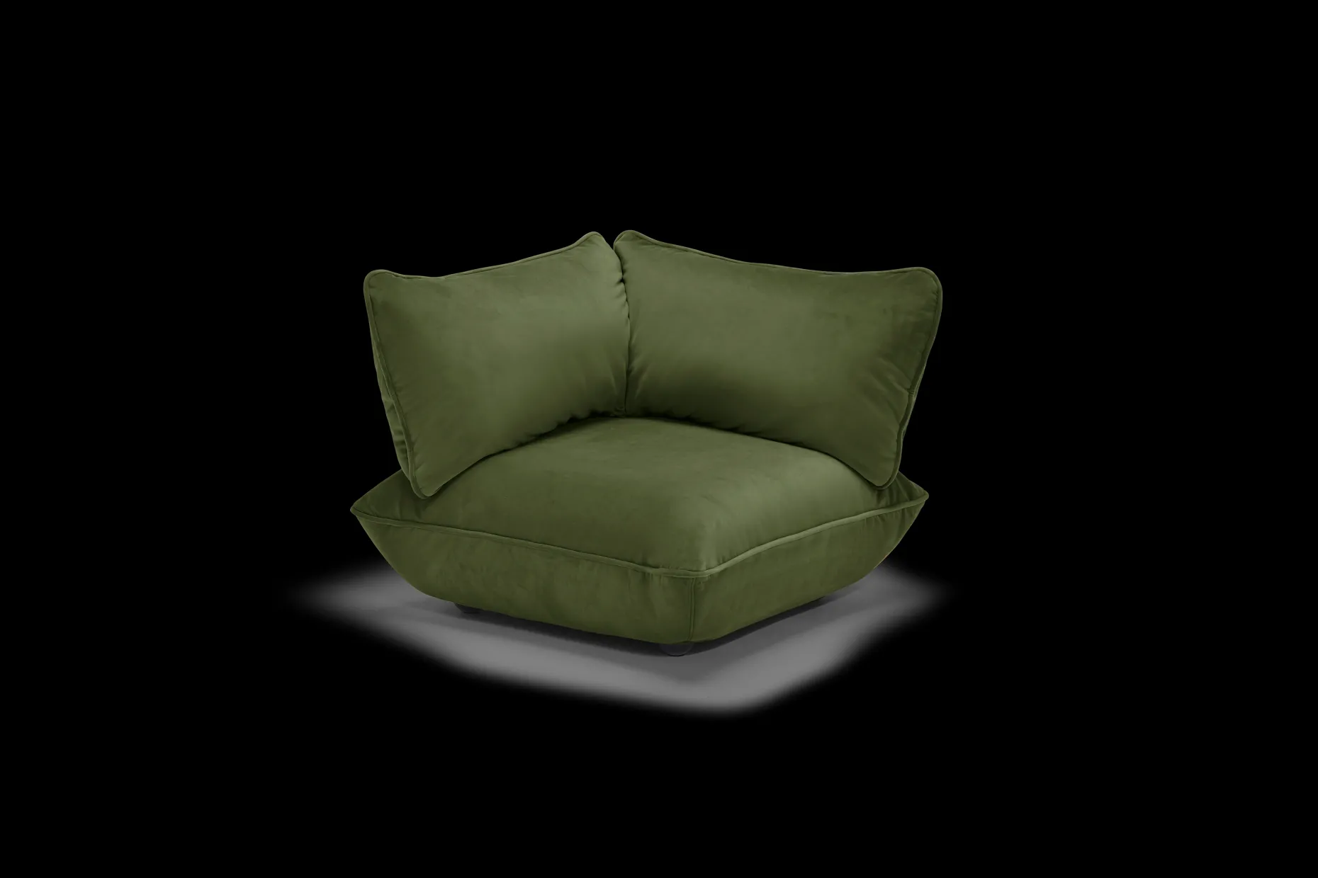 Sumo Corner Seat Velvet Corner Seat, groen, 108x108x90 cm