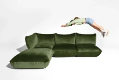 Sumo Corner Seat Velvet Corner Seat, groen, 108x108x90 cm