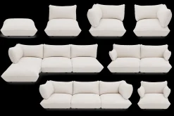 Sumo Corner Sofa Boucle Creme Modulaire binnenbank, 301x108x90 cm
