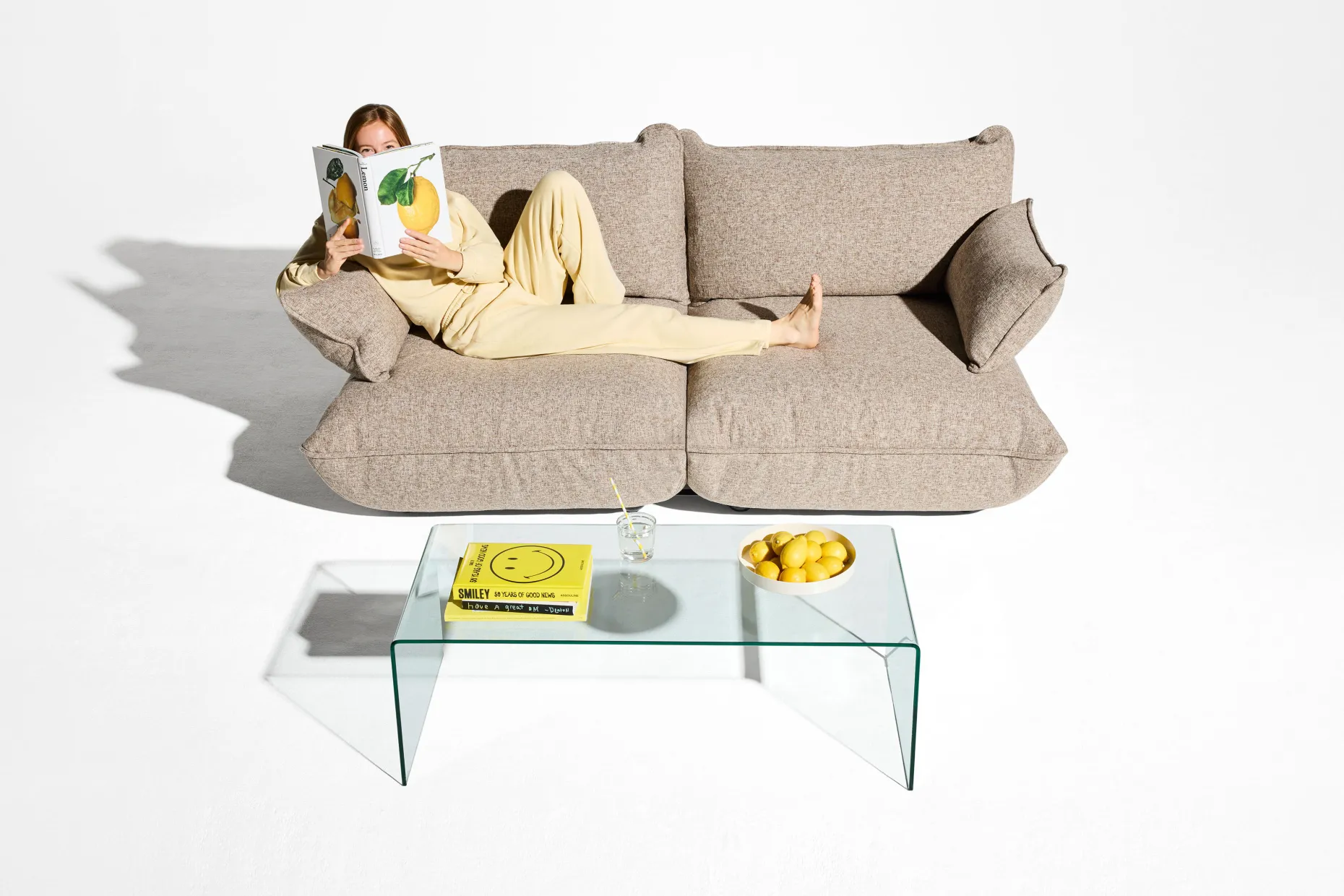 Sumo Corner Sofa Boucle Light Brown Melange Modulaire binnenbank, 301x108x90 cm
