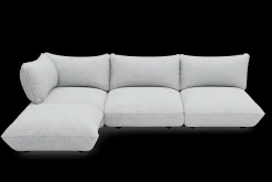 Sumo Corner Sofa Boucle Light Grey Melange Modulaire binnenbank, 301x108x90 cm