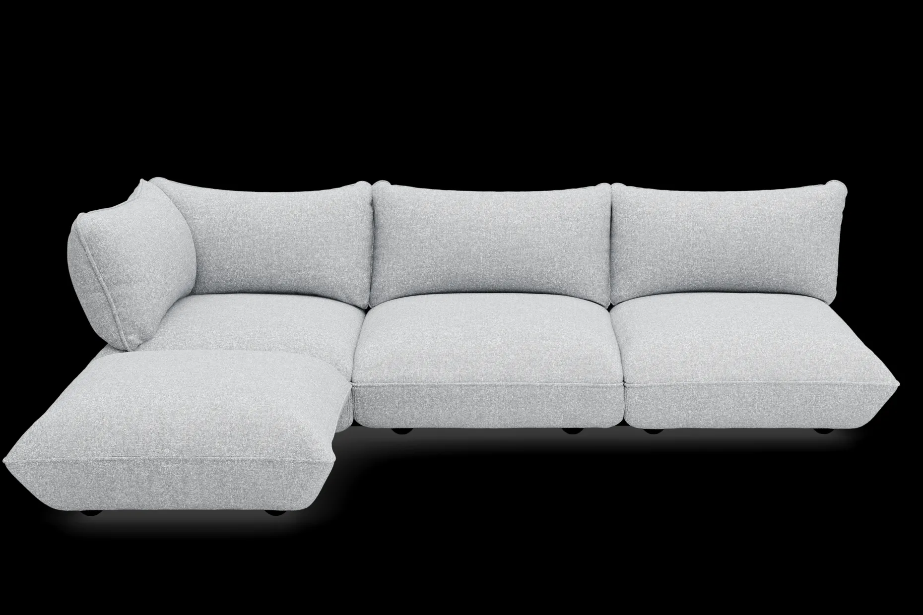 Sumo Corner Sofa Boucle Light Grey Melange Modulaire binnenbank, 301x108x90 cm