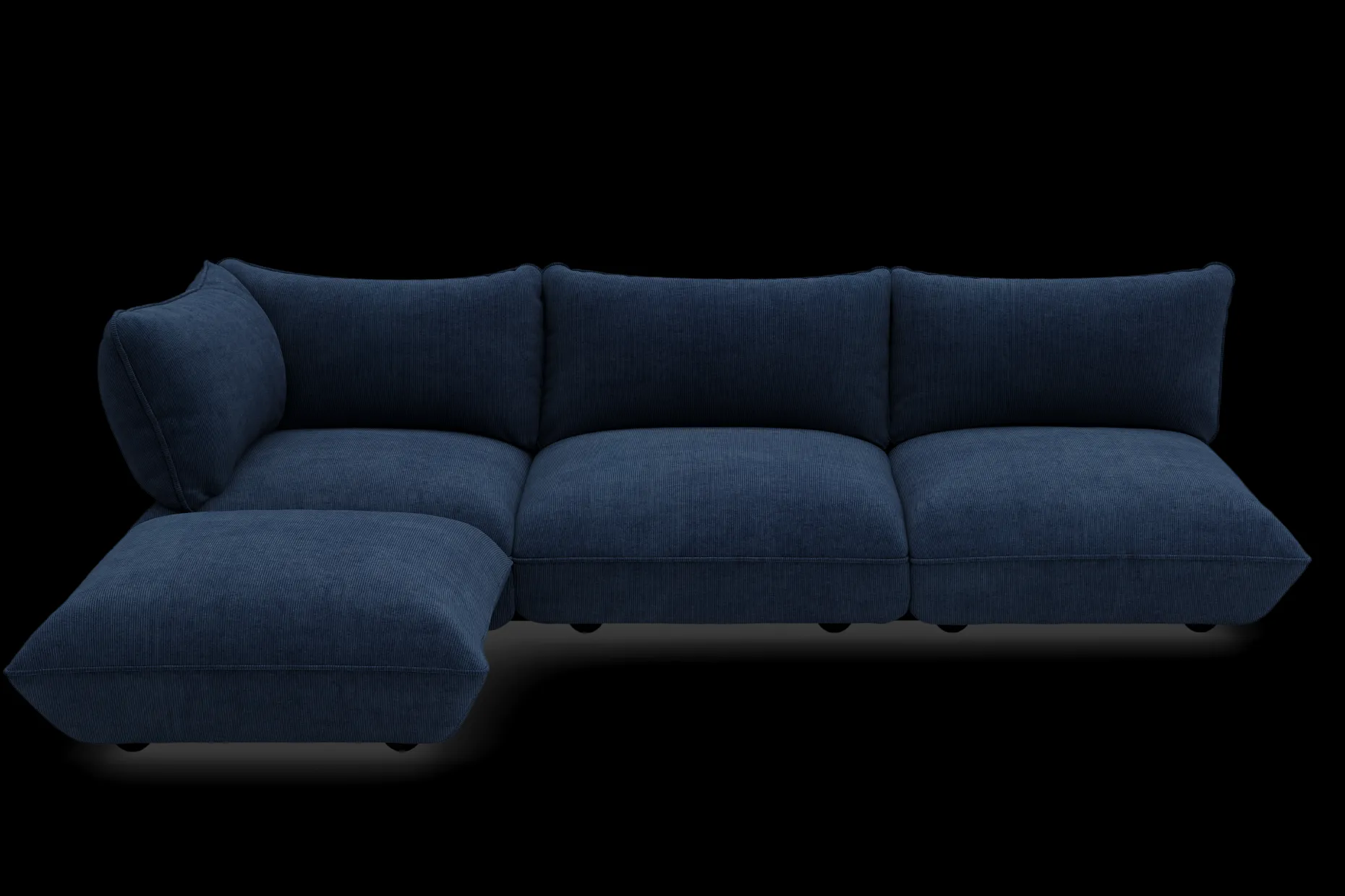 Sumo Corner Sofa Left Cord Deep Blue Modulaire binnenbank, 301x108x90 cm