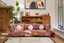 Sumo Corner Sofa Left Cord Soft Pink Modulaire binnenbank, 301x108x90 cm