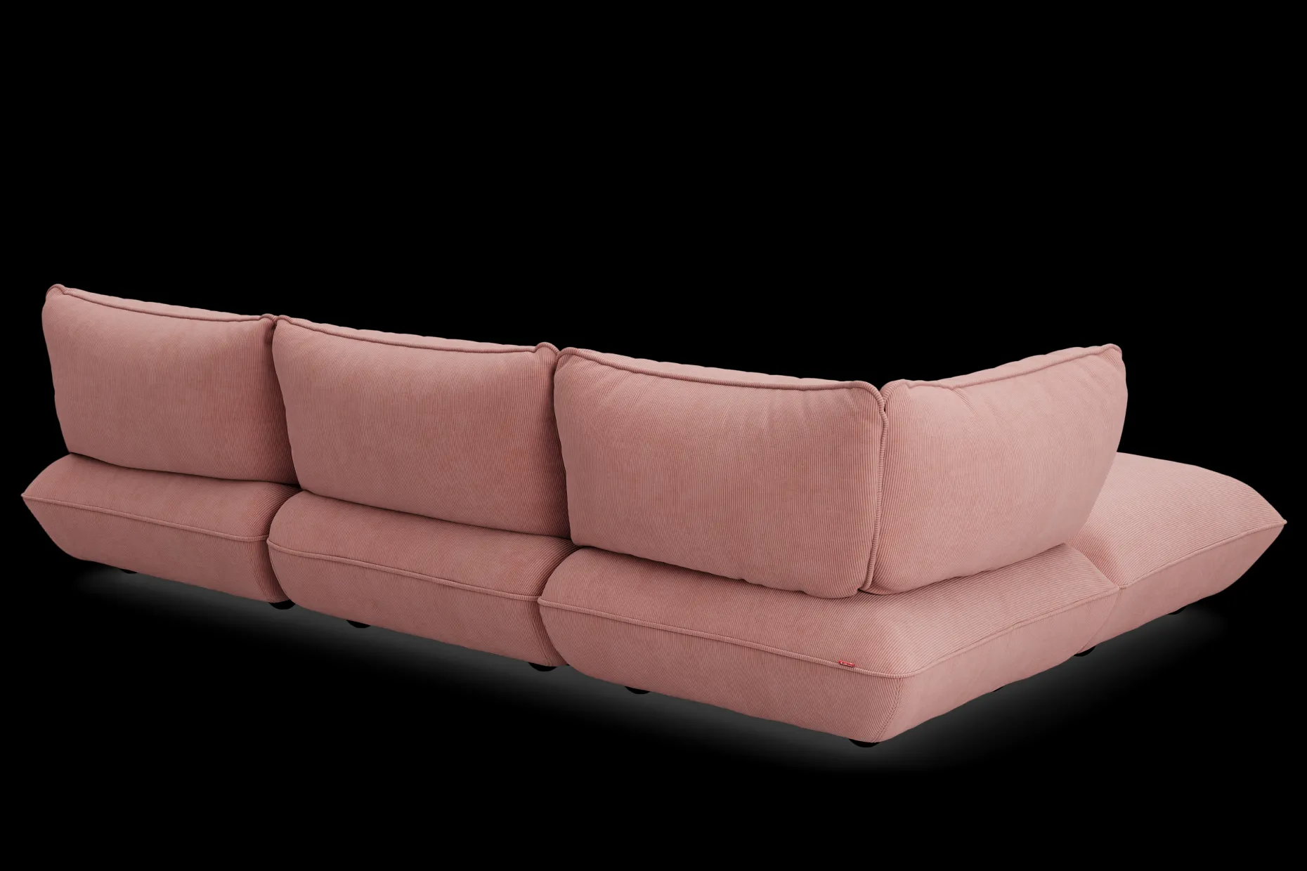 Sumo Corner Sofa Left Cord Soft Pink Modulaire binnenbank, 301x108x90 cm