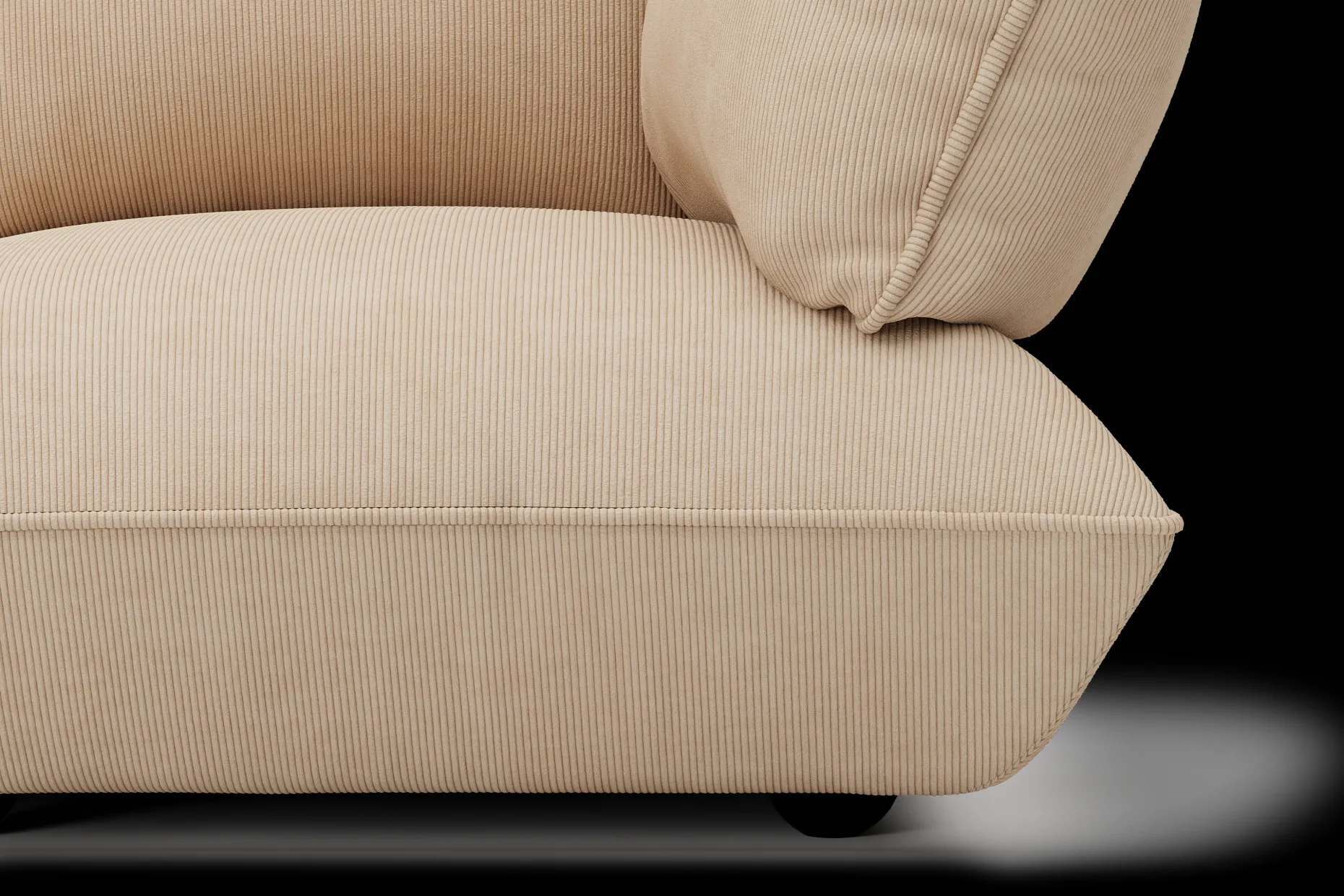 Sumo Corner Sofa Right Cord Beige Modulaire binnenbank, 301x108x90 cm