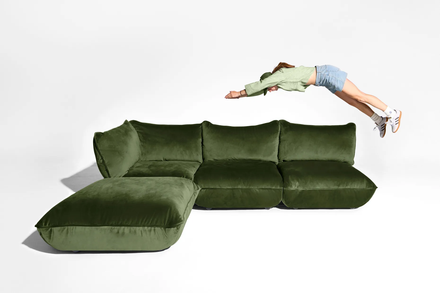 Sumo Corner Sofa Velvet Modulaire binnenbank, 301x108x90 cm