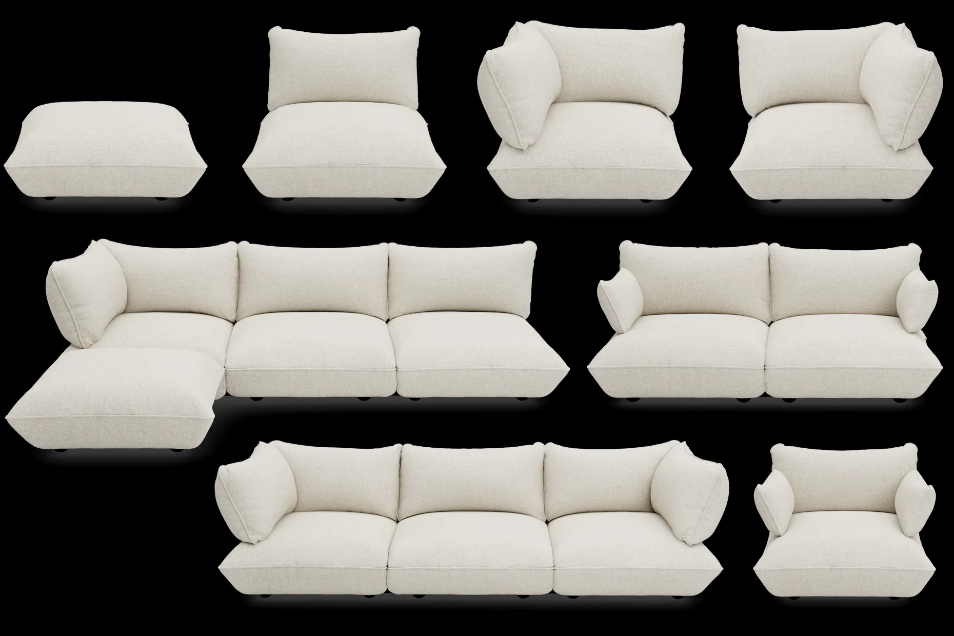 Sumo Hocker Boucle Hocker, beige, 108x108x44 cm