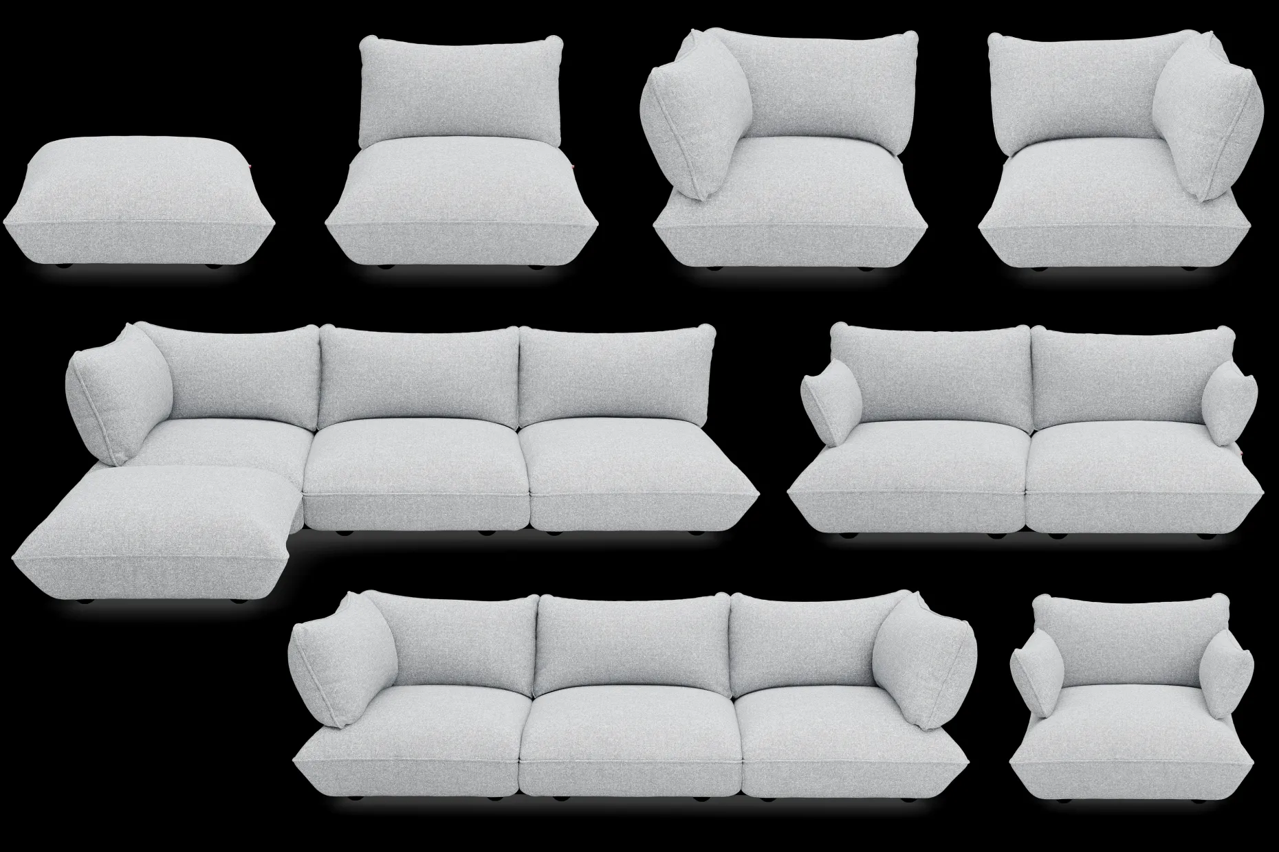 Sumo Hocker Boucle Hocker, grijs, 108x108x44 cm