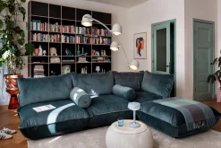 Sumo Hocker Velvet Hocker, blauw, 108x108x44 cm
