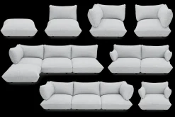 Sumo Loveseat Boucle Light Grey Melange Loveseat, 114x108x90 cm