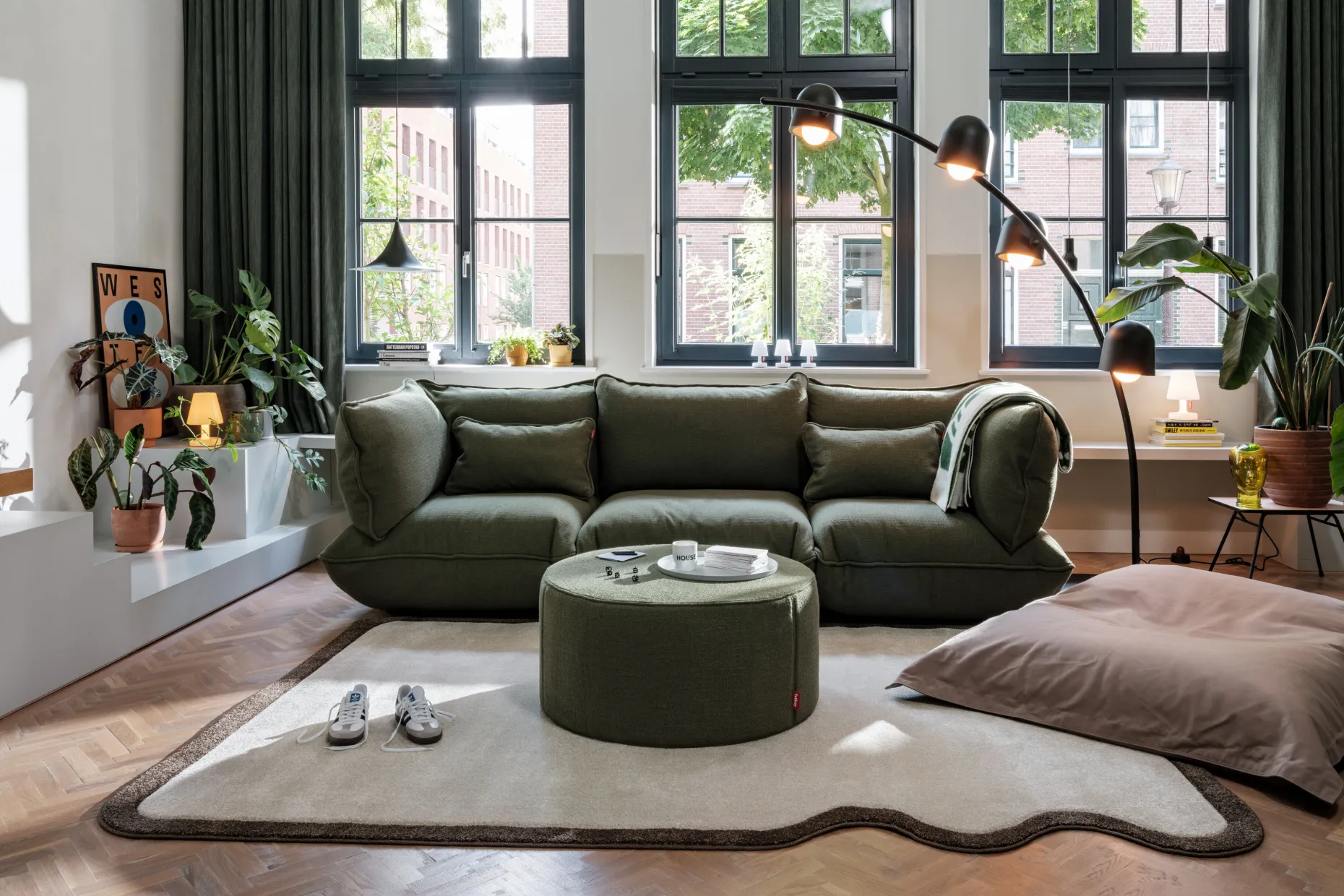 Sumo Sofa Grand Boucle Leaf Green Modulaire binnenbank, 301x108x90 cm