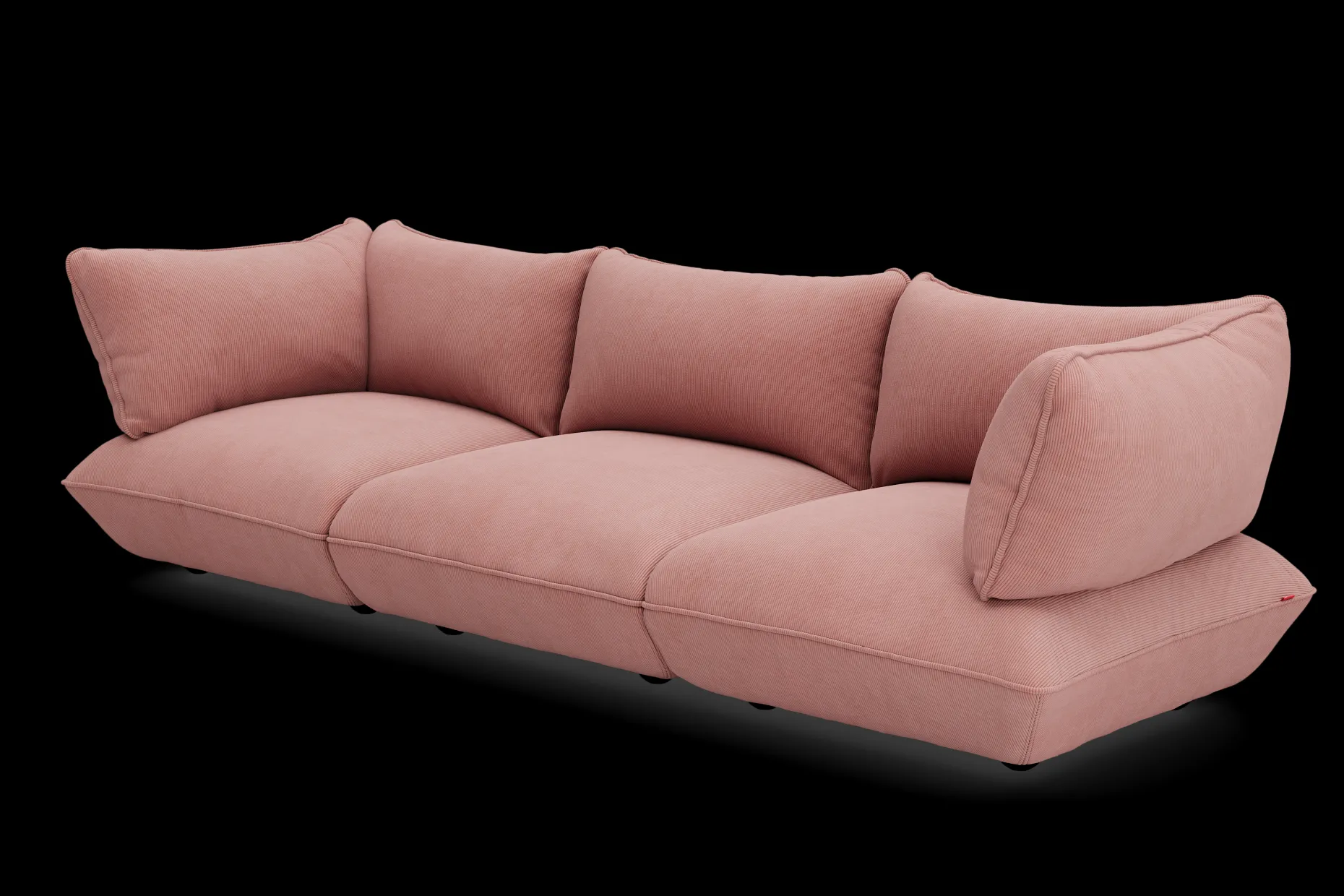 Sumo Sofa Grand Cord Soft Pink Modulaire binnenbank, 301x108x90 cm