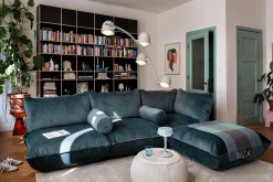 Sumo Sofa Grand Velvet Petrol Modulaire binnenbank, 301x108x90 cm