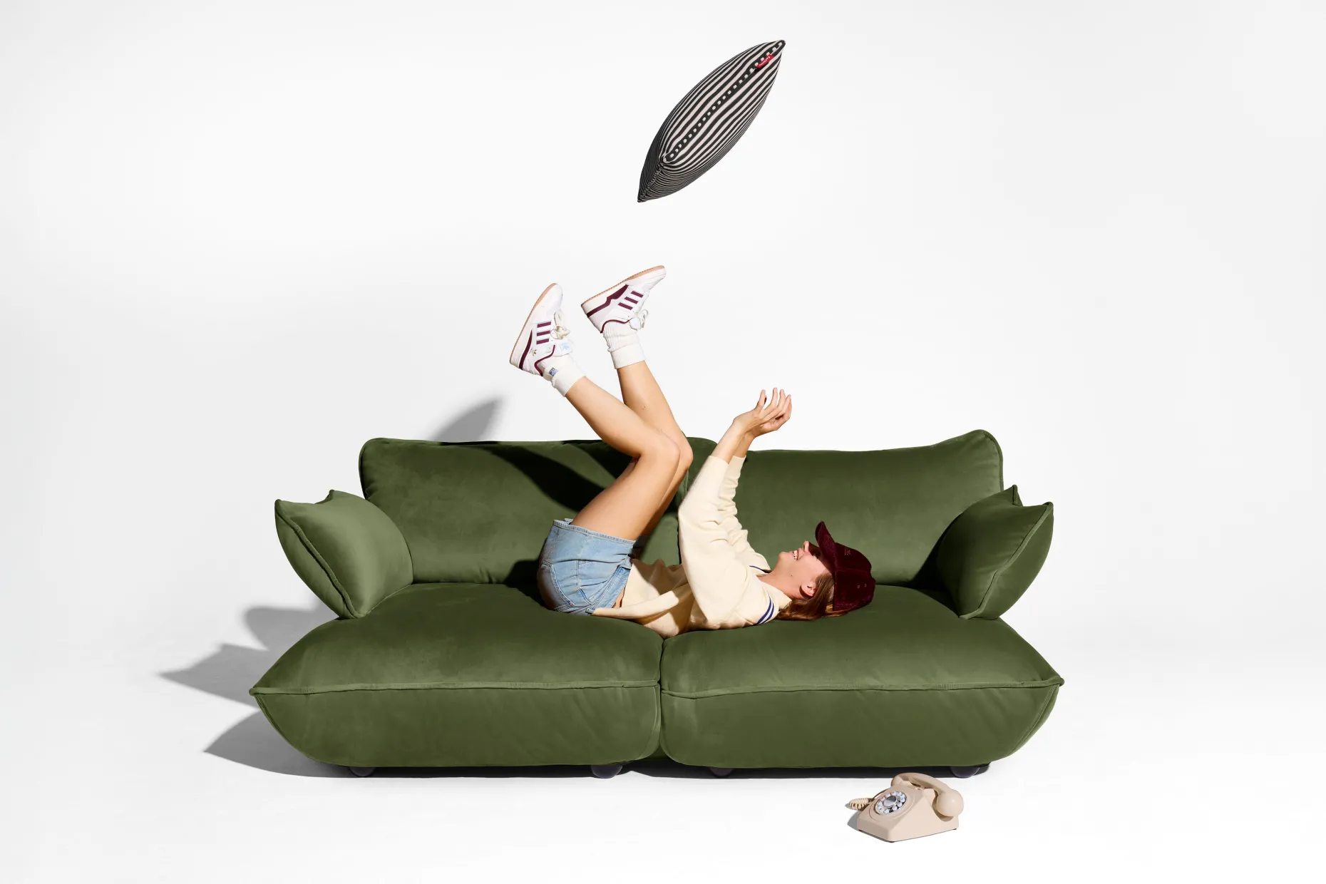 Sumo Sofa Medium Velvet Deep Green Modulaire binnenbank, 210.5x108x90 cm