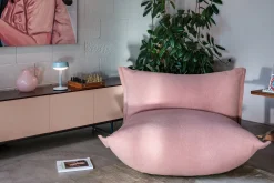 the BonBaron Sherpa Loungestoel, roze, 120x120x75 cm