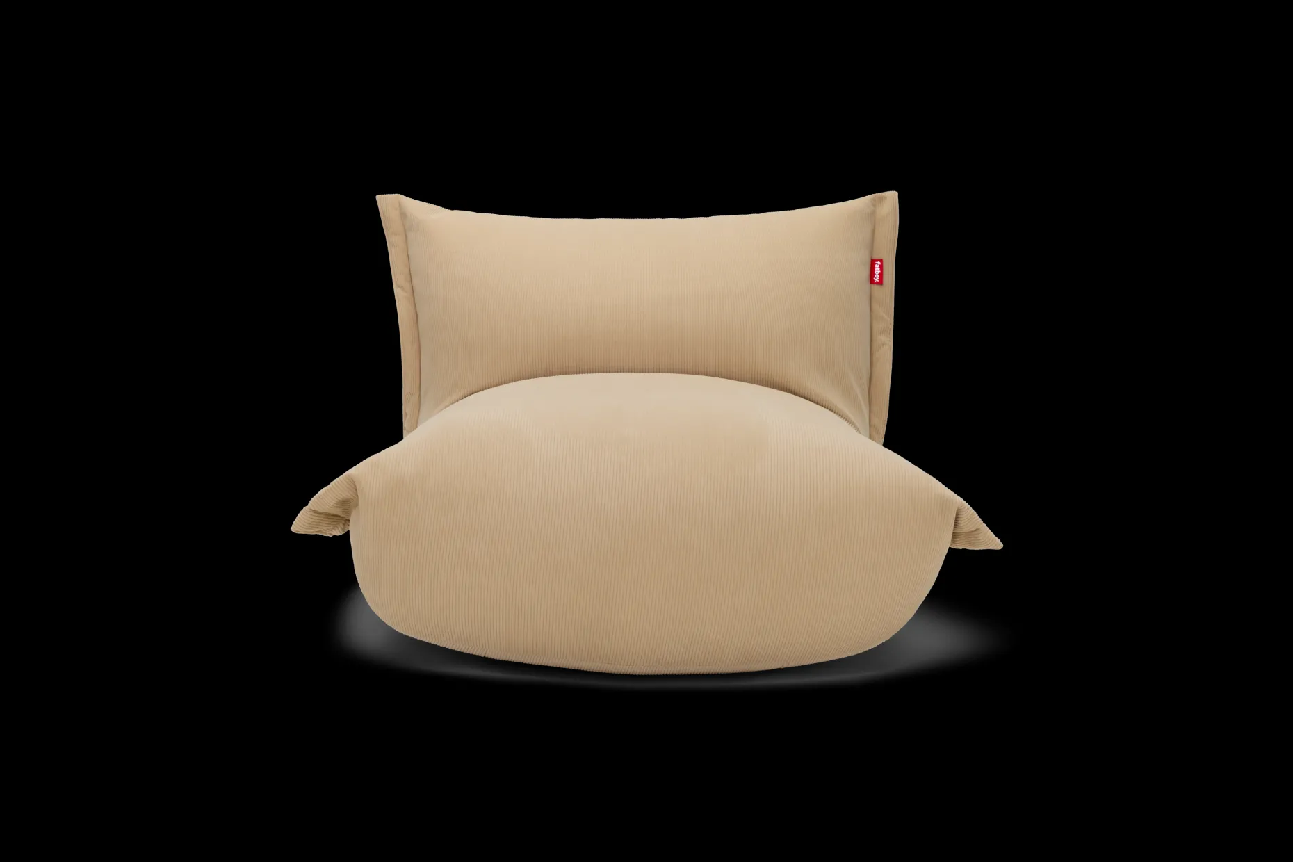 the BonBaron Slim Cord Loungestoel, beige, 102x85x75 cm