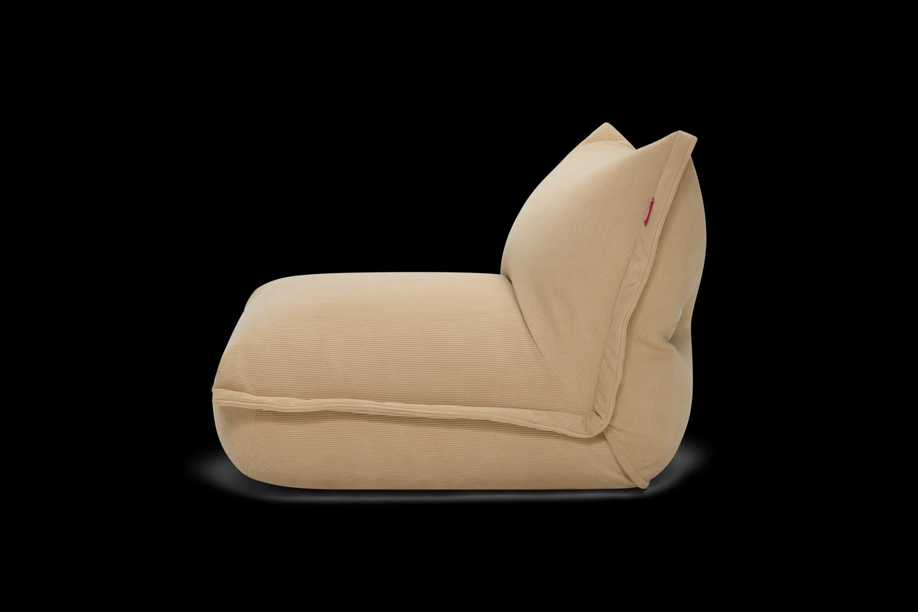 the BonBaron Slim Cord Loungestoel, beige, 102x85x75 cm