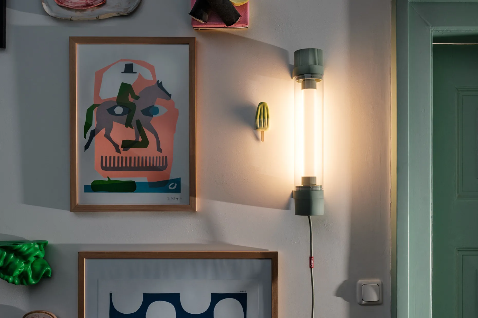 Tjoep Small Hanglamp, groen, 9x50x9 cm