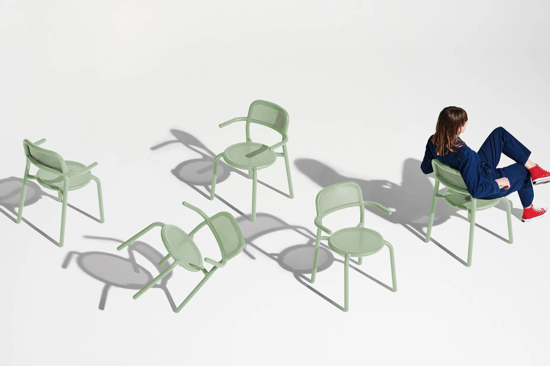 Toní Armchair Tuinstoel met armleuning, groen, 59.5x54.5x80.5 cm