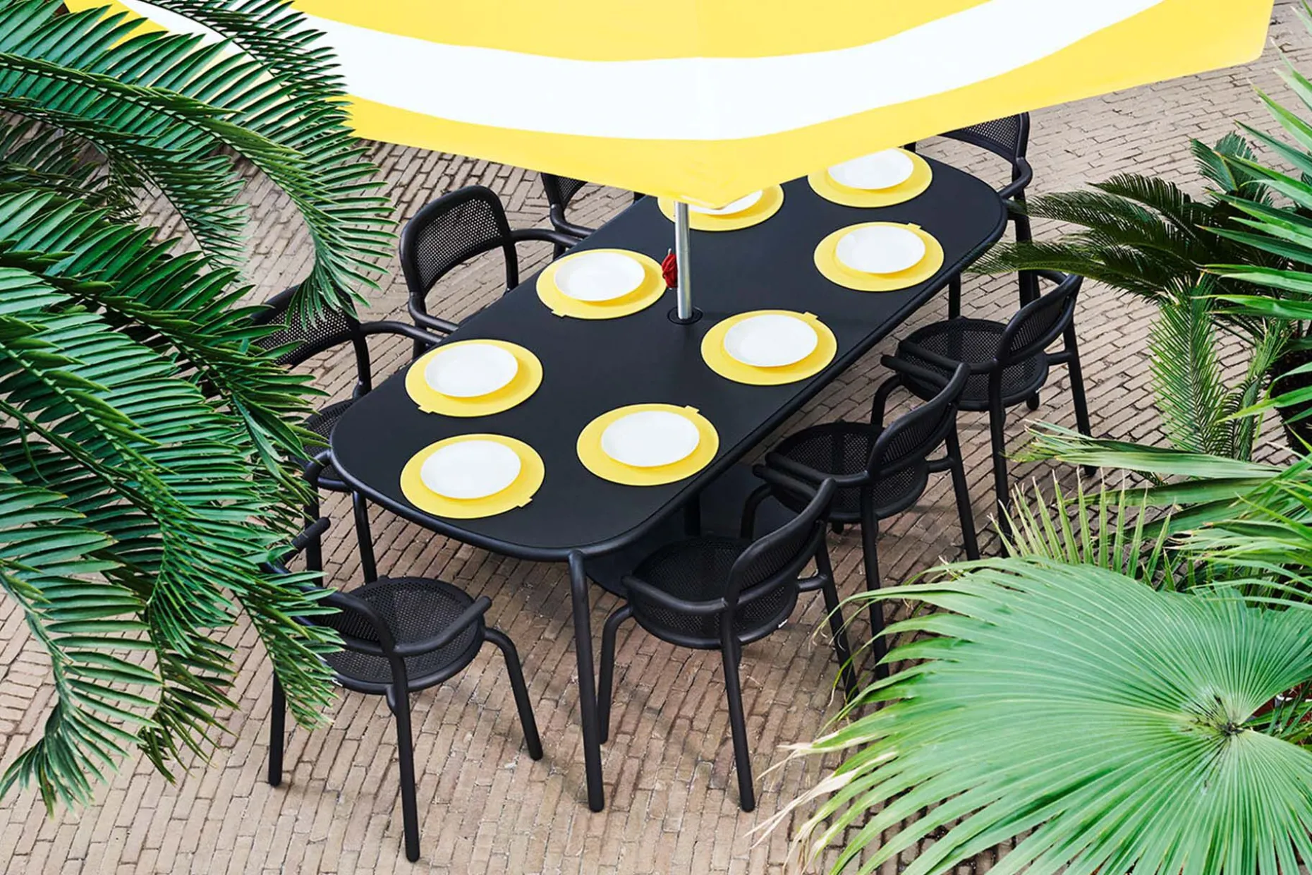 Toní Tablo Tuintafel groot, zwart, 220x99x76 cm