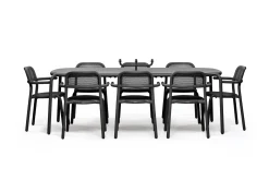Toní Tablo Tuintafel groot, zwart, 220x99x76 cm