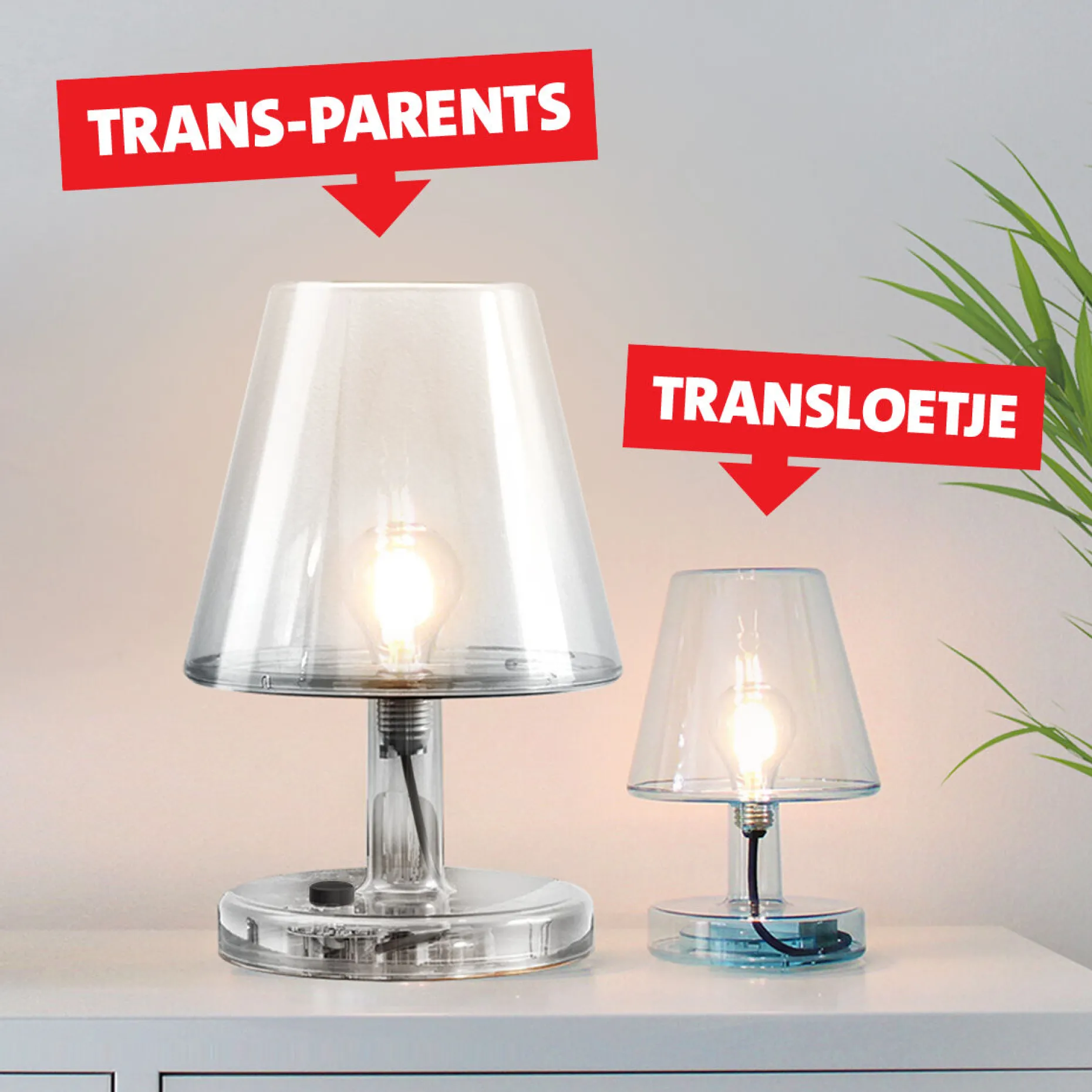 Trans-Parents Tafellamp, 32.7x32.7x50.5 cm